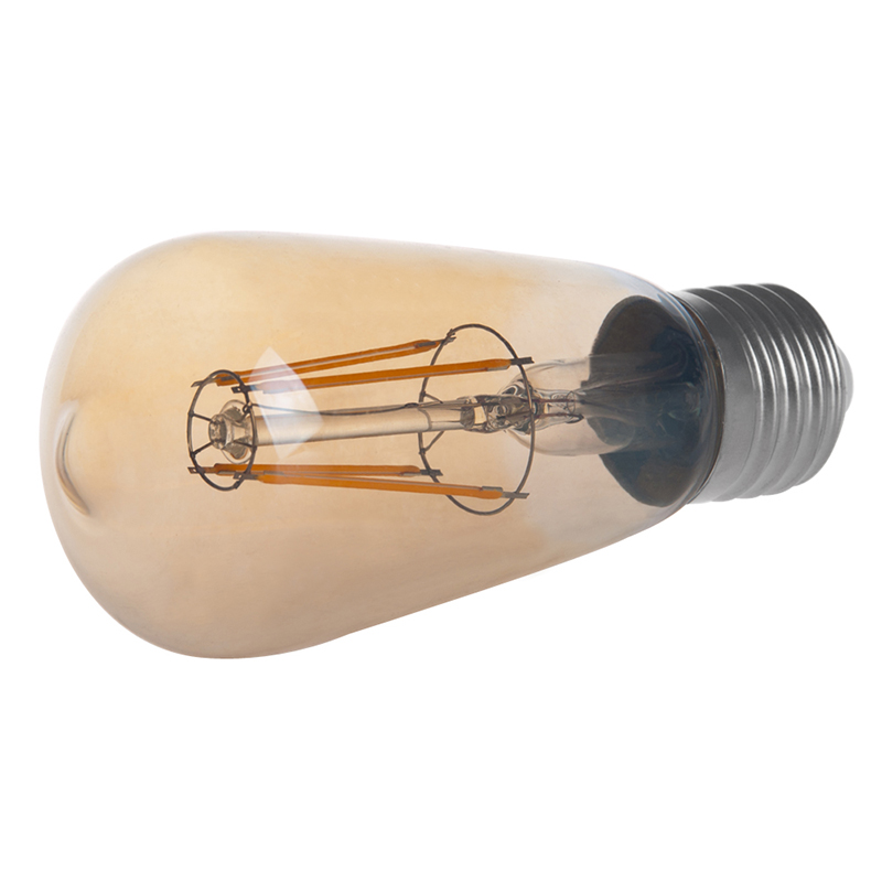 Gold Tint ST15 E26/E27 4W LED Vintage Antique Filament Light Bulb, 40W Equivalent, 4-Pack, AC100-130V or 220-240V